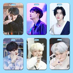 閔玧其卡套批發塑料滑蓋學生校牌飯卡胸牌小卡工作證卡套門禁公交