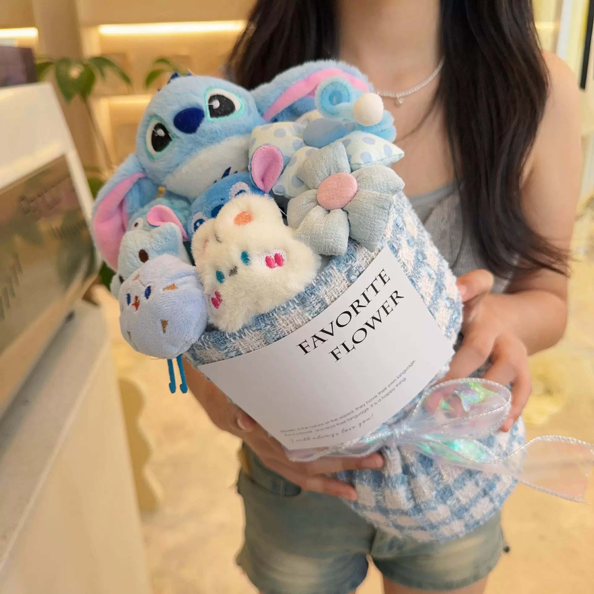 Плюшевый букет (Sanrio) assorted мультяшные куклы в льняном мешке с открыткой — подарок друзьям
