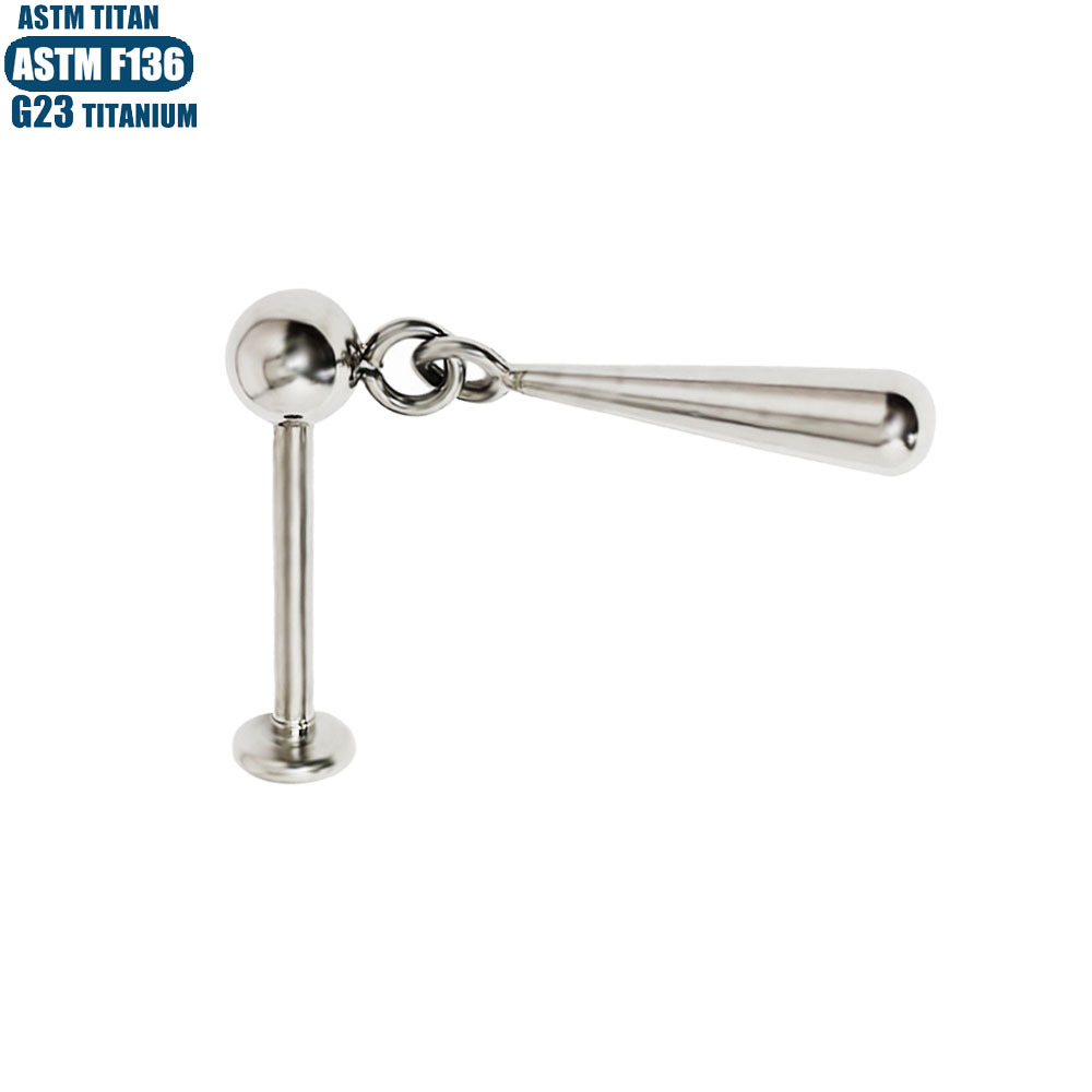 Labret piercing jewelry detail image
