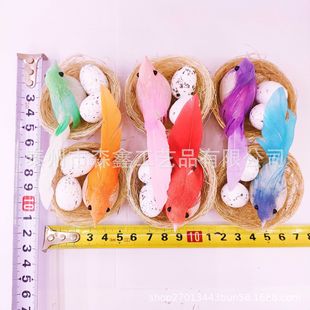 Factory direct color birds, pastoral decorative birds, real feather birds, potted decorative birds.