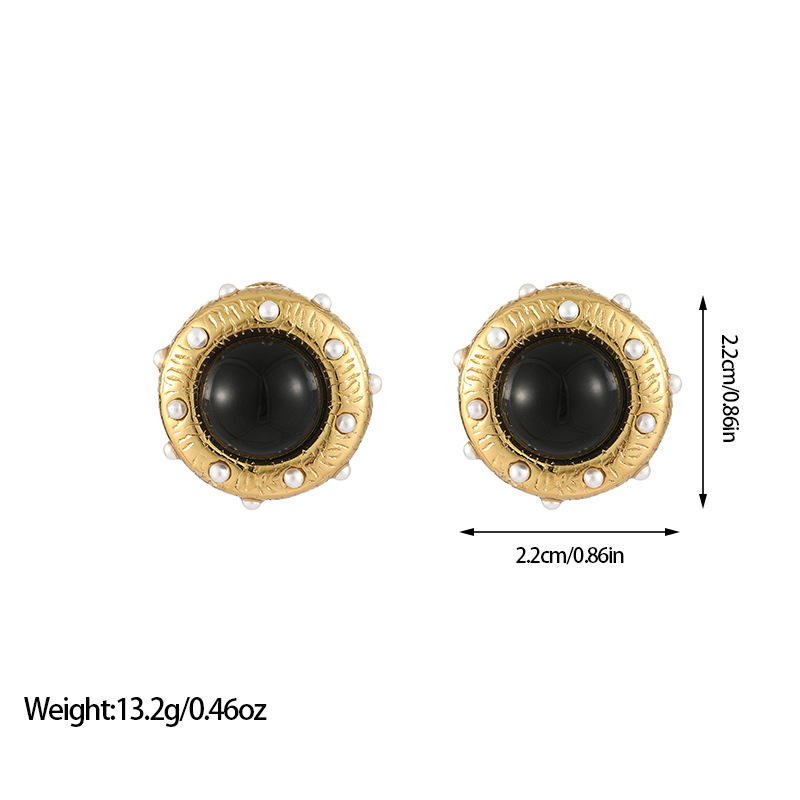 Plating Design 1 Pair Retro Commute Geometric Plating Titanium Steel Ear Studs