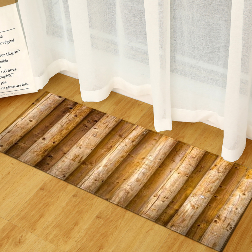 Venta caliente grano de madera puerta casa estera cocina tira absorbente baño antideslizante alfombra del piso sala de estar dormitorio alfombra 1