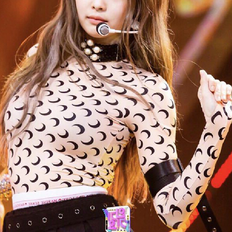 【现货】月亮打底衫2025秋季印花长袖叠穿防晒衣冰丝内搭t恤女