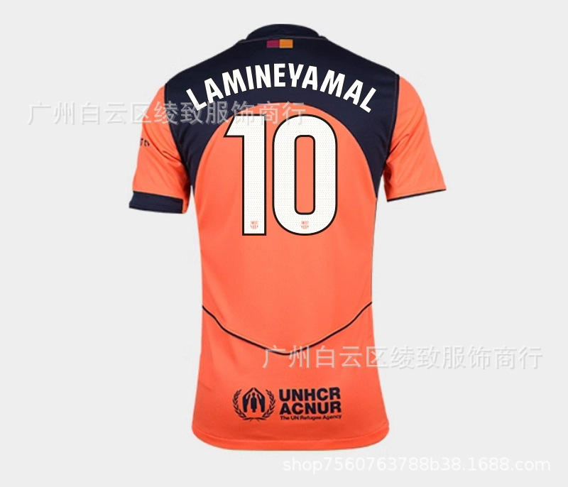 Camisetas de fútbol del Barcelona temporada 2526 para aficionados, número 10 Yamalet, número 11 Raffini, número 8 Pedri