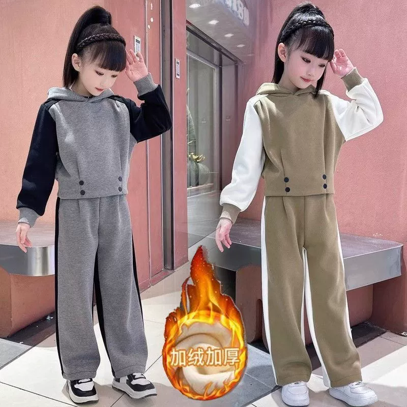 Зимний костюм для девочек 2024 новый корейский стиль