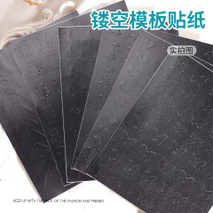 New trendy nail art spray gun stencil with hollow designs, wholesale supply of heart, butterfly, and cute bear smiley face nail stickers