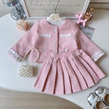 韩版小香风女童套装新款秋装童装潮洋气跨境女宝宝外套裙子两件套