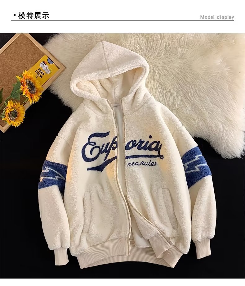 Invierno suelto bf viento perezoso japonés retro viento suave abrigo de lana de cordero hombres 2024 chaqueta de algodón ins marea