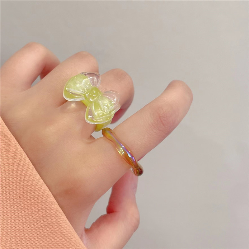 7g Weight Rings Classification One Size Ring Size 1 Piece Quantity Casual Occasion Acrylic Material Geometric, Flower Pattern All Seasons Season Women's Gender Cute, Modern Style, Sweet Style 1 Piece Cute Modern Style Sweet Geometric Flower Acrylic Women's Rings 4