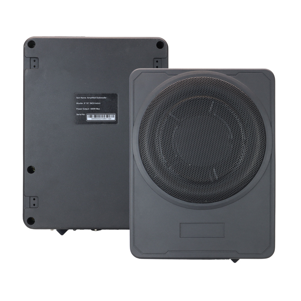 Car 8 inch 10 inch ultra-thin subwoofer car audio pure bass active subwoofer with wire control all aluminum alloy