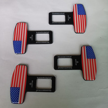 美國國旗汽車安全帶鎖舌插口滴膠反光貼車內車載T插口滴膠反光條