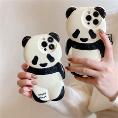 卡通立體可愛熊貓iPhone15/14適用11蘋果12/13PROMAX手機殼XR防摔
