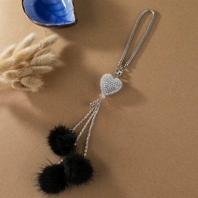 Car hanging, in water supply mink fur - peach-heart-black-mink-hair
