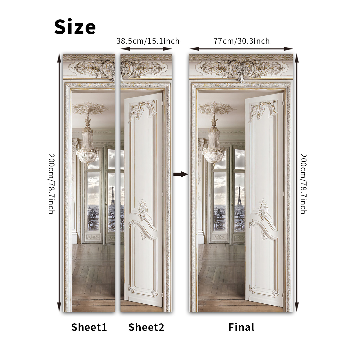 Pegatinas para puertas 3D respetuosas con el medio ambiente, autoadhesivos, fabricantes de origen al por mayor, patrones populares transfronterizos de alta definición, adhesivos para puertas impermeables, a prueba de aceite y antiincrustantes
