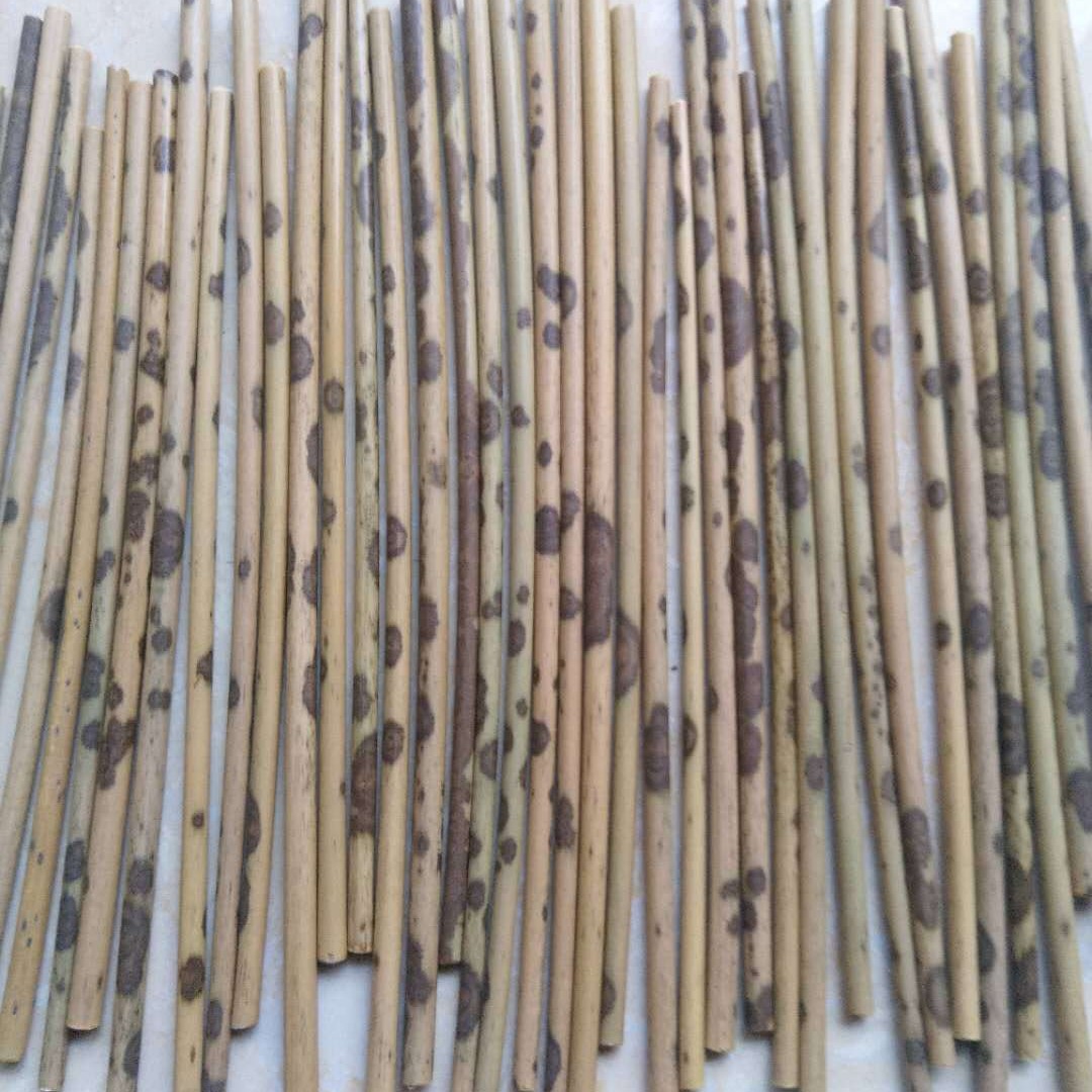特细小口径斑竹黑湘妃扇柄功夫茶席配件烟杆制品原料