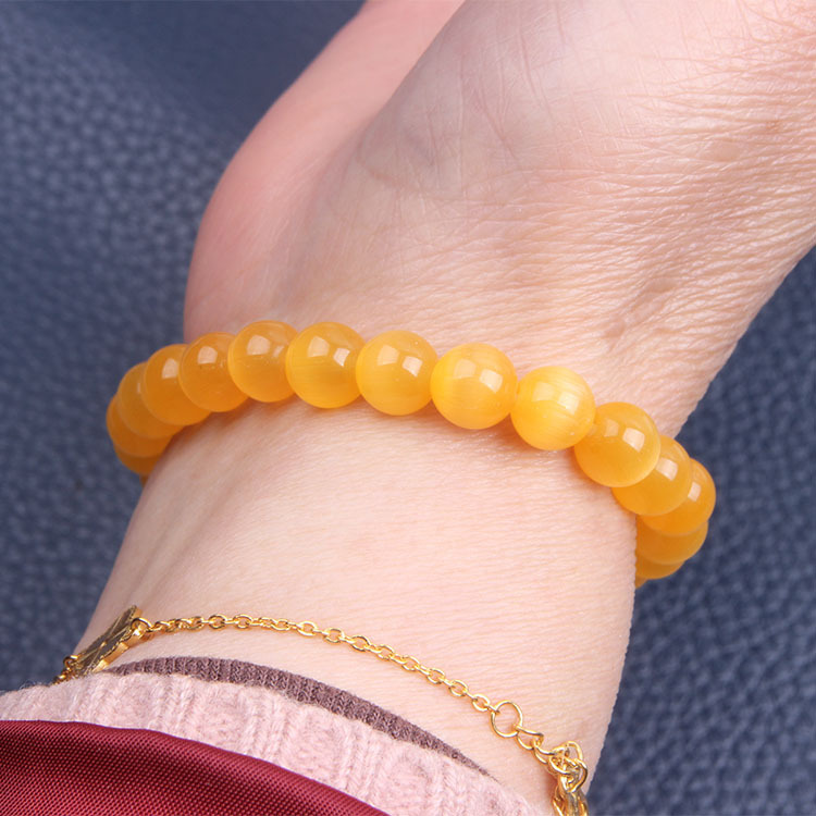 옐로우 캣츠아이 스톤 10mm/약 19개 25g