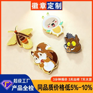 卡通金属徽章定制烤漆加UV工艺仿珐琅二次元胸章纪念章来图定制