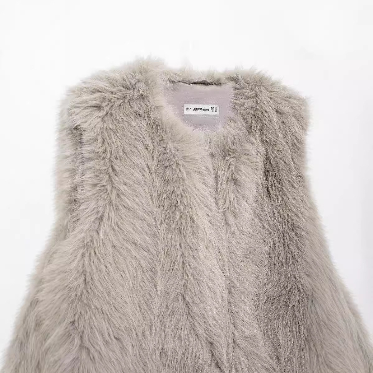 Damenbekleidung Herbst und Winter neue Modeweste mit Felleffekt_voghion.com