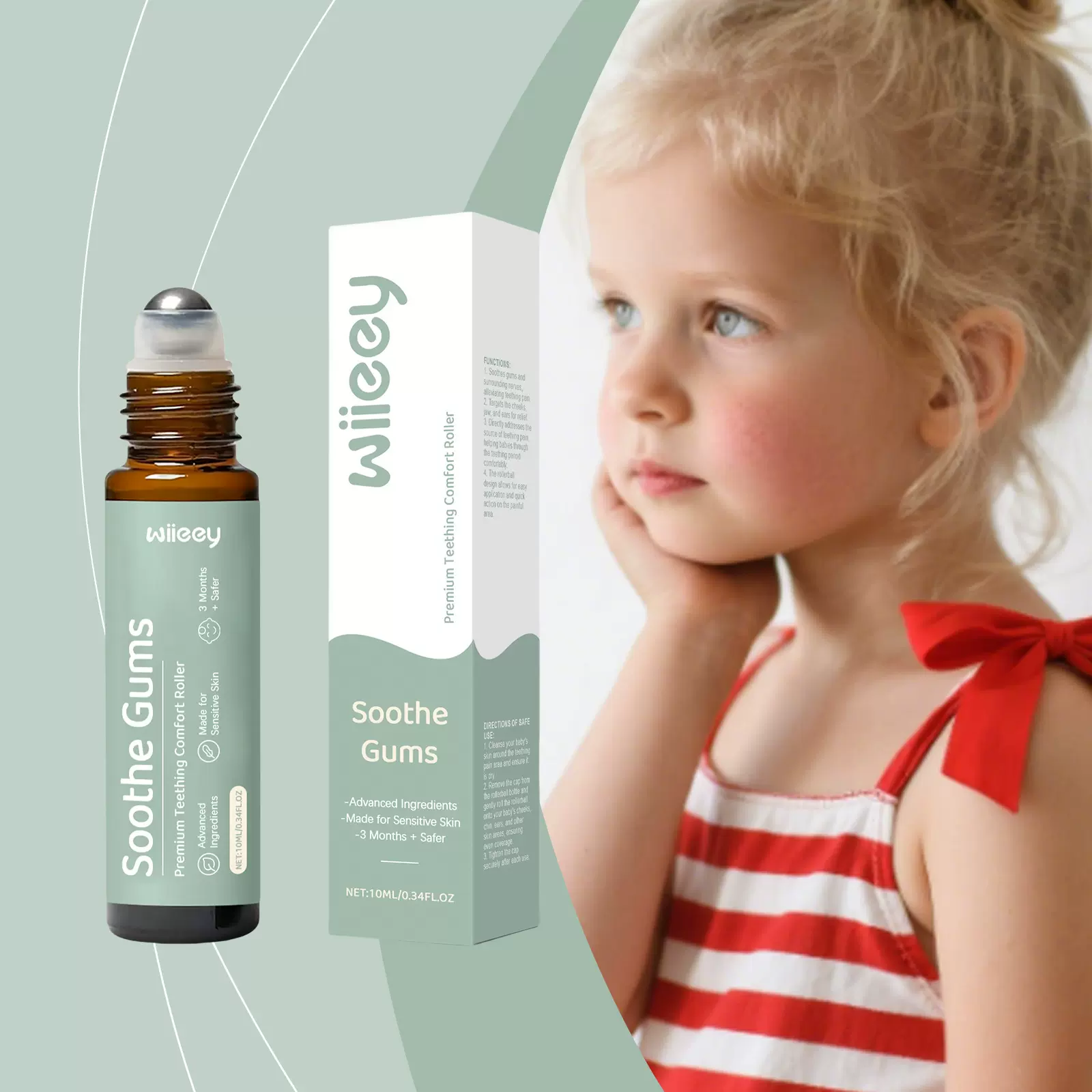 WIIEEY 儿童出牙护理滚珠 安抚宝宝出牙不适呵护儿童牙龈护理滚珠