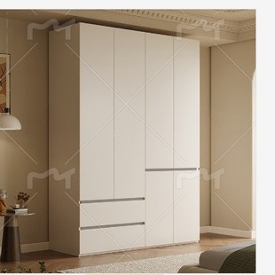 Thickened 18mm Solid Wood Segmented Wardrobe Modern Simple Economical Home Bedroom Handle-Free Large Wardrobe Storage