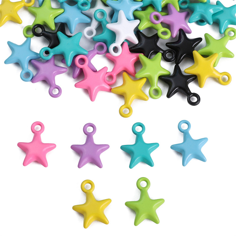 Colorful Alloy Single Hanging Five-pointed Star Straight Hole Beads Beads Beads DIY Accessories Material Bracelet Pendant Jewelry Accessories Colorful Alloy Single Hanging Five-pointed Star Straight Hole Beads Beads Beads DIY Accessories Material Bracelet Pendant Jewelry Accessories