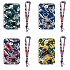 橄欖球跨境美式足球隊俱樂部橄欖球NFL證件卡套長款手機掛繩