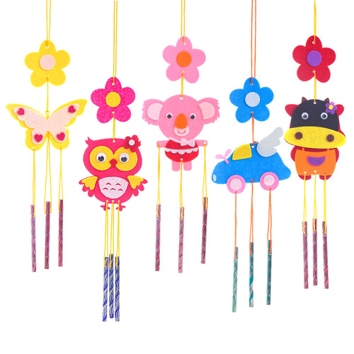 Children's pasted non-woven wind chimes hanging ornaments kindergarten creative puzzle handmade diy non-woven material package