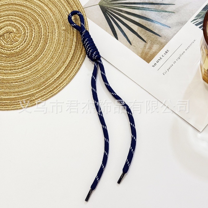 編みカバンのストラップの螺旋の結び紐のiuは鍵のボタンのネットの赤い色の結びの縄の装飾の部品を結びます。