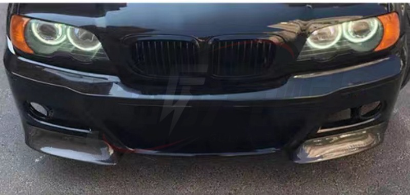 Suitable for BMW 3 Series E46 M3 front bumper carbon fiber front corner spoiler, front lip, corner guards, and spoiler for models 03 to 06
