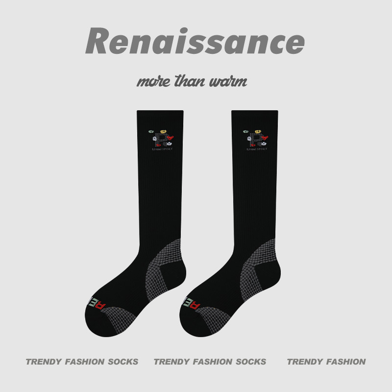 Renaissanceスポーツストレスふくらはぎソックス圧縮フィットネスランニング縄跳びヨガプラティバドミントンソックス|undefined
