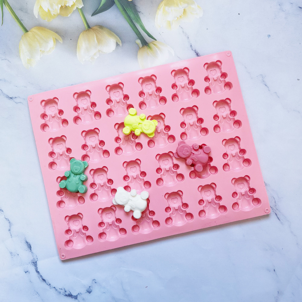 24 Lian Bears 123 molde de silicona pastel helado pudín molde de postre jabón utensilios de cocción