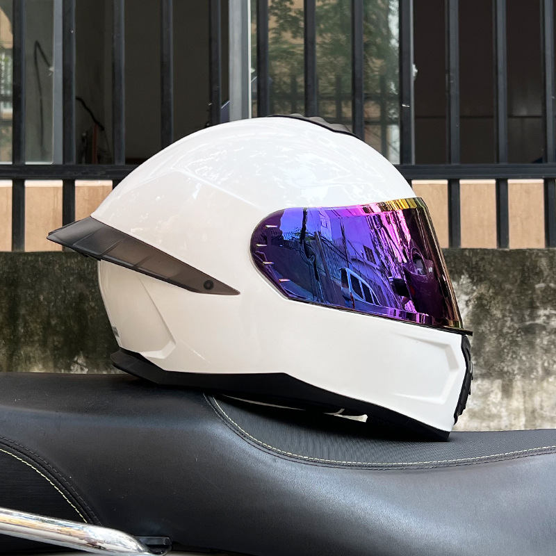 Casco de Motocicleta Certificado ORZ3c para Hombre y Mujer, Casco Integral de Doble Lente, Alerón Trasero Personalizado de Verano, Estilo Semi-Integral con Bluetooth