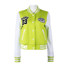 冬季中长款其他来源印花单排扣都市休闲欧美棉立领厚实黄色外套