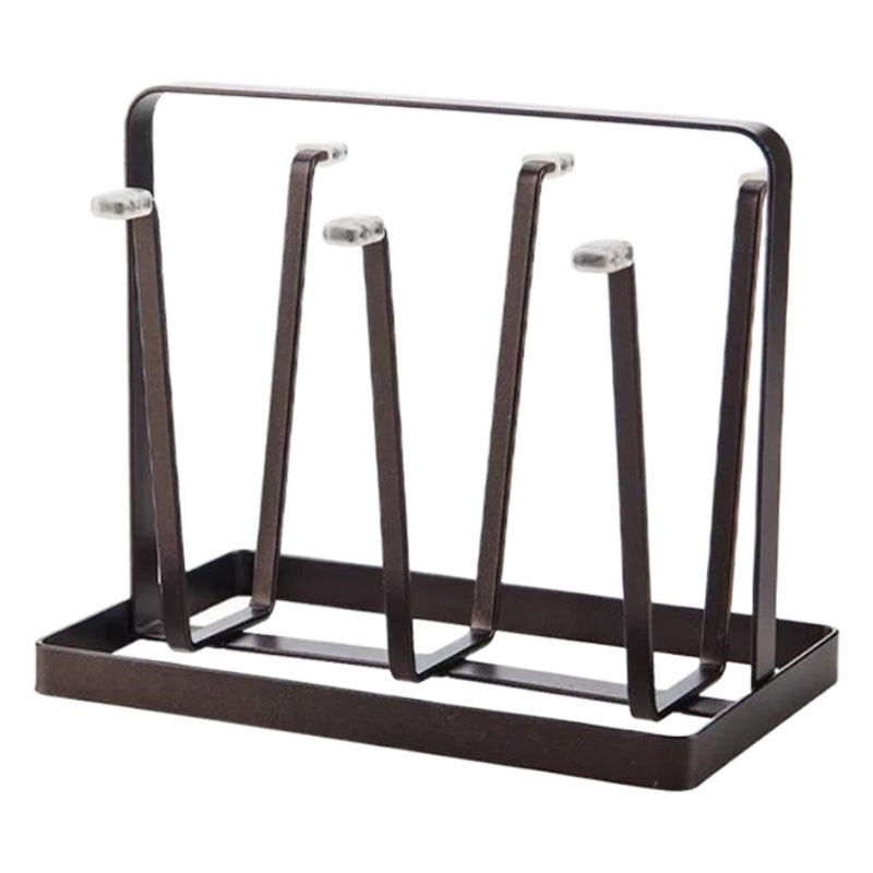 Titular de la taza de café de drenaje portátil de hierro de estilo japonés taza de café boca abajo estante de almacenamiento de seis posiciones taza de agua rack de almacenamiento