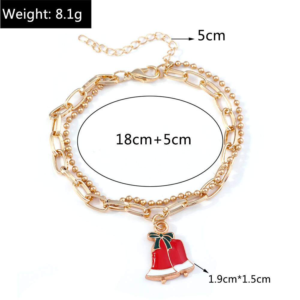 11g Weight Alloy Pendant Material Bracelets Classification Alloy Chain Material 1 Piece Quantity Holiday, Party Occasion Alloy Material Christmas Festival Christmas Tree, Santa Claus Pattern Women's Gender Enamel Design Cute, Simple Style Style Cute Simple Style Christmas Tree Santa Claus Alloy Chain & Link Bracelets Christmas Wholesale 2