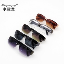 潮流男士抄片太阳镜抄螺丝眼镜时尚墨镜无框眼镜1641