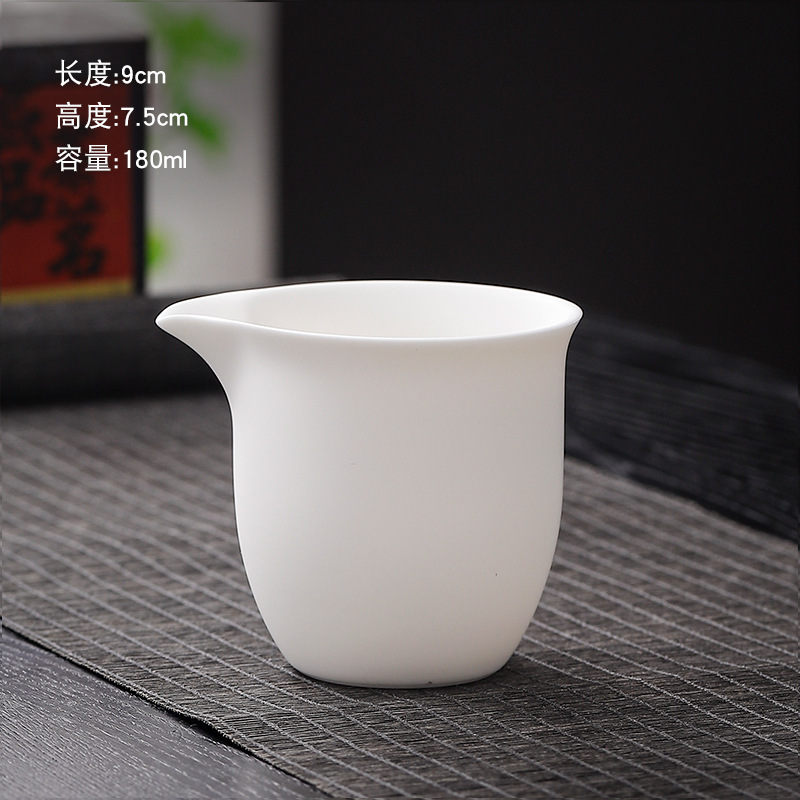つや消しクリーム白羊脂玉カンフー茶器単品ホバー三才蓋碗遠山小茶杯家庭用ティーポット|undefined