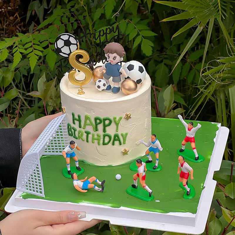 Decoración de pasteles de fútbol de celebridades de Internet Equipo de fútbol de niños Equipo de fútbol de niños Fiesta de cumpleaños Postres Mesa para hornear Vestir