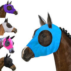 Breathable elastic horse mask, horse face protective cover, horse flying mask, horse face anti-mosquito and anti-fly cover, equestrian supplies