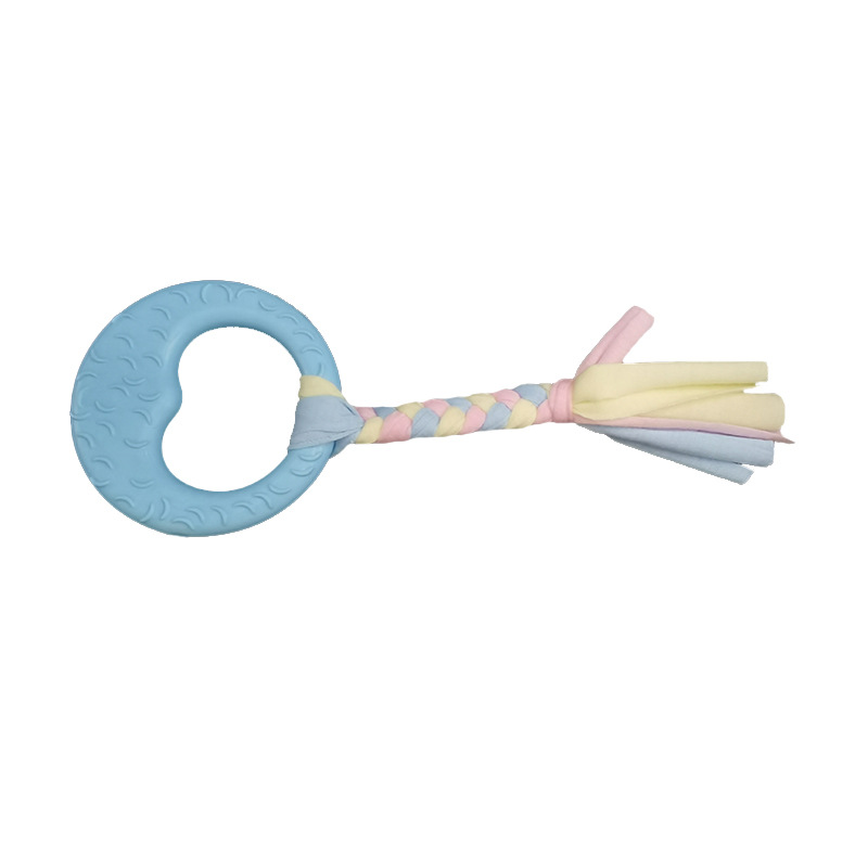 Nuevos juguetes para mascotas al por mayor gato y perro dientes molares limpieza TPR tira de algodón mordedura de perro juguete fábrica al por mayor