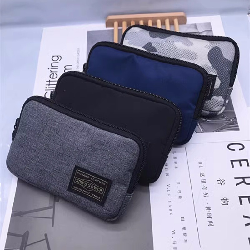 New Japanese men's and women's personalized zipper short coin purse clutch Coin card bag mini pocket bag storage pouch