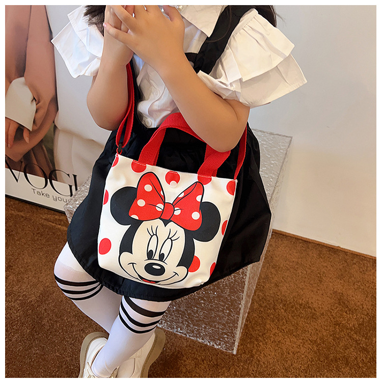 2023 Trendy and fashionable children's canvas cartoon printed crossbody bag, Korean version cute single-shoulder hand-held girls' coin purse undefined
