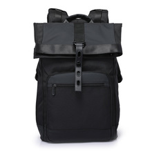 新款折叠袋口电脑包时尚休闲跨境扩容双肩背包TUMI同款胶锁伸缩包