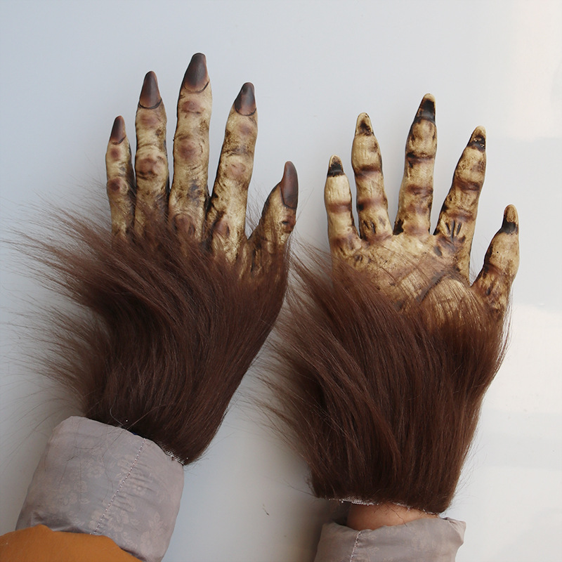 Halloween New Werewolf Gloves Latex Masquerade Party Horror Ghost Claws Decoration Props _voghion.com