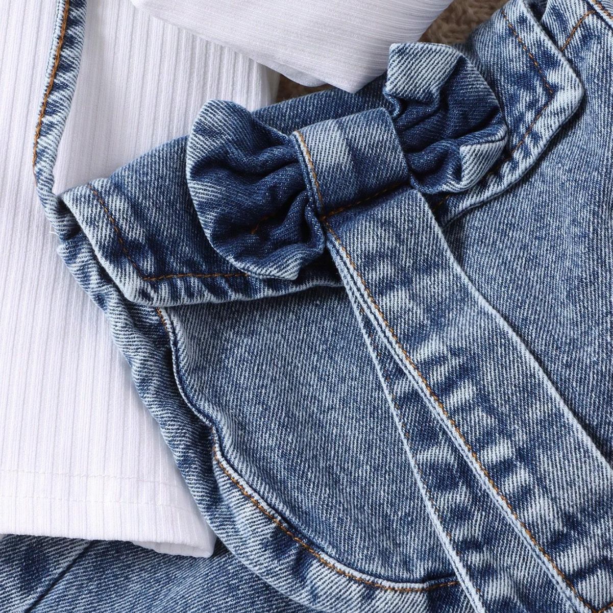 Pantaloni a maniche lunghe nuovi e caldi in vendita per ragazze autunno e inverno 2024 + borsa in denim carina alla moda_voghion.com