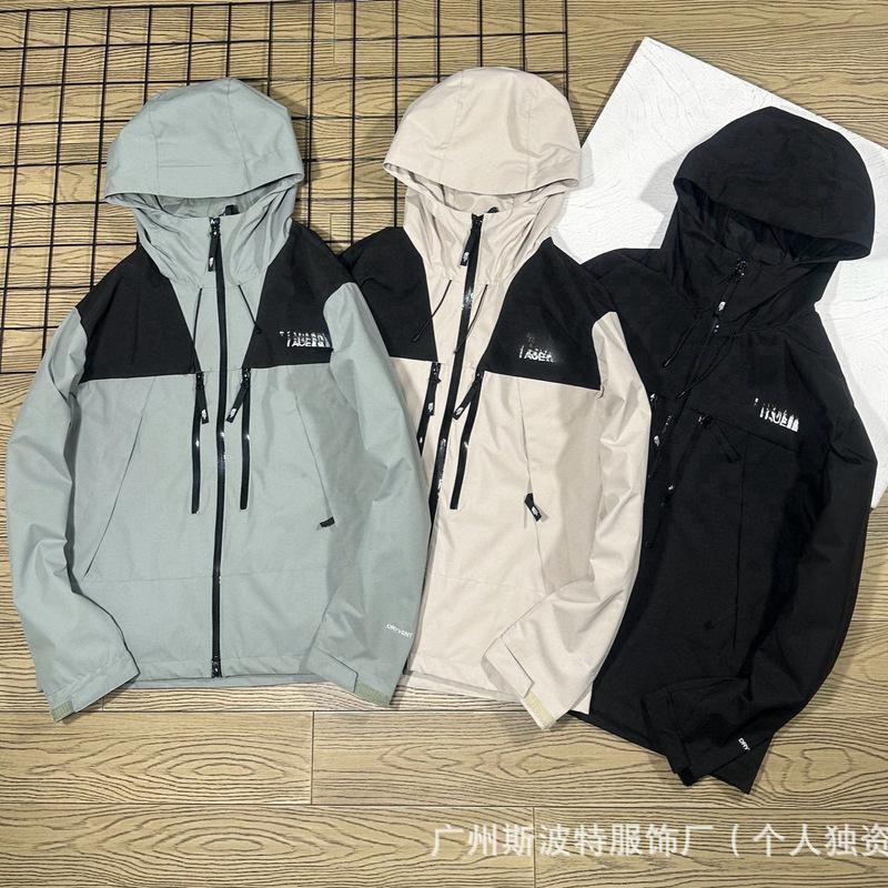 Cross-Border Wholesale Spring and Autumn Tnf Hooded Sports Jackets for Men and Women, North Face Windproof and Waterproof Embroidered Jackets