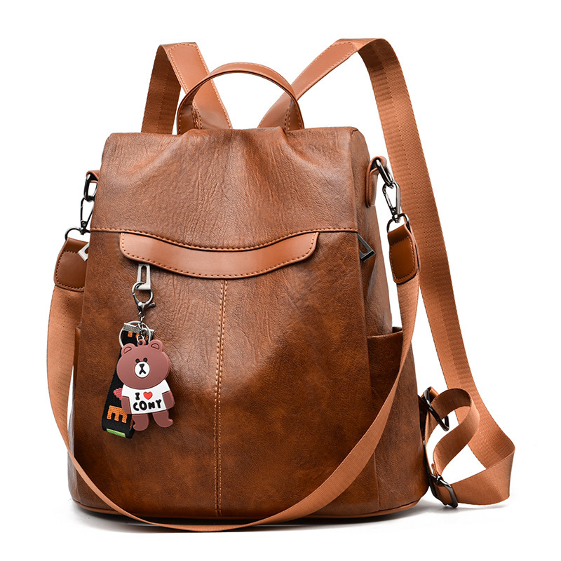 Mochila para mujer, modelo 2025, de doble uso, de cuero suave, estilo coreano, informal, de tela Oxford, para la escuela, para viajes, al por mayor