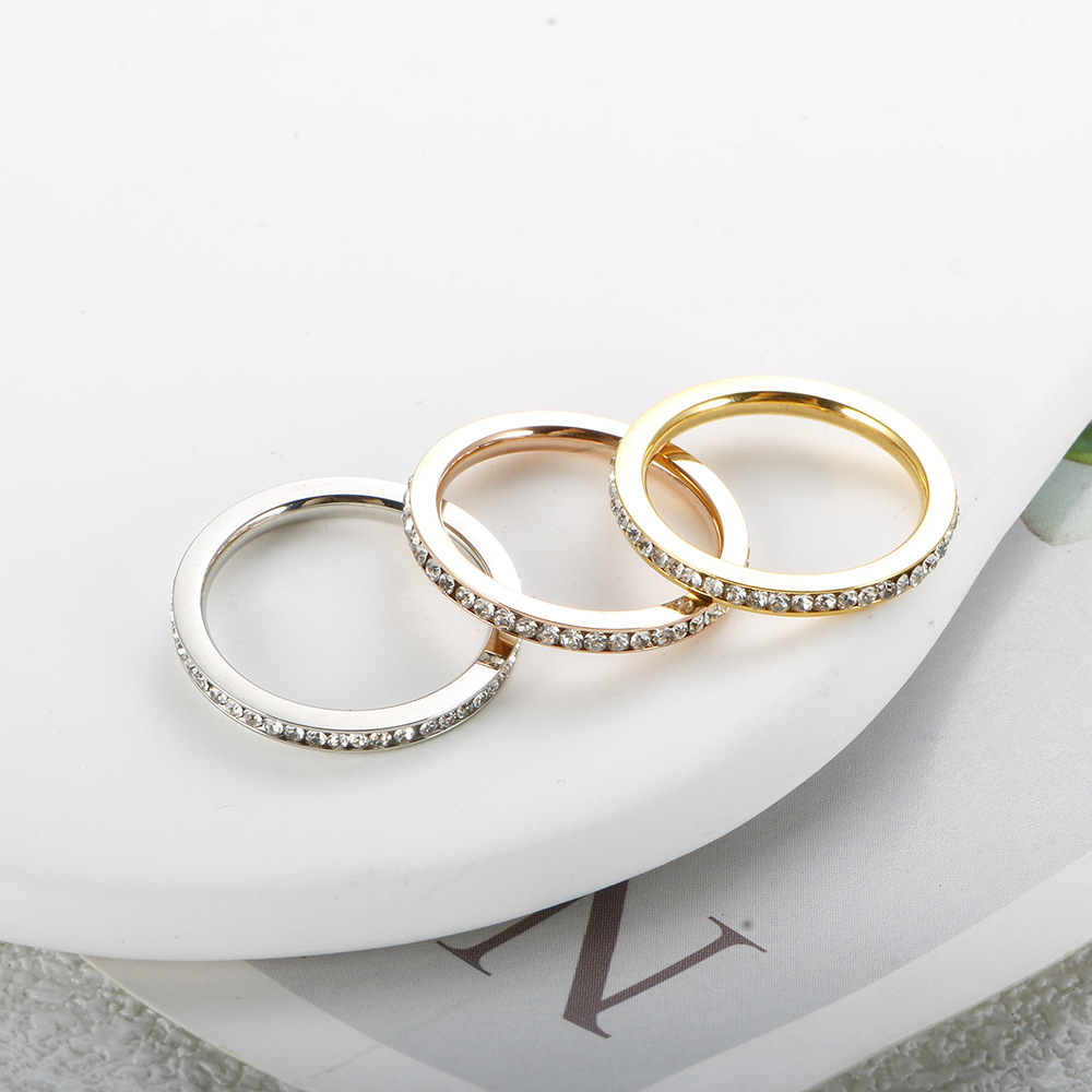 High-Quality Light Luxury New European and American Simple Elegant Luxury Yellow Diamond-Set Wedding Ring Women's Three-Piece Set