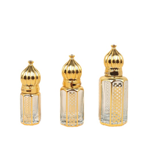 3/6/12ml essential oil roller bottle electroplated glass empty bottle travel refill bottle glass drop stick agarwood sample bottle