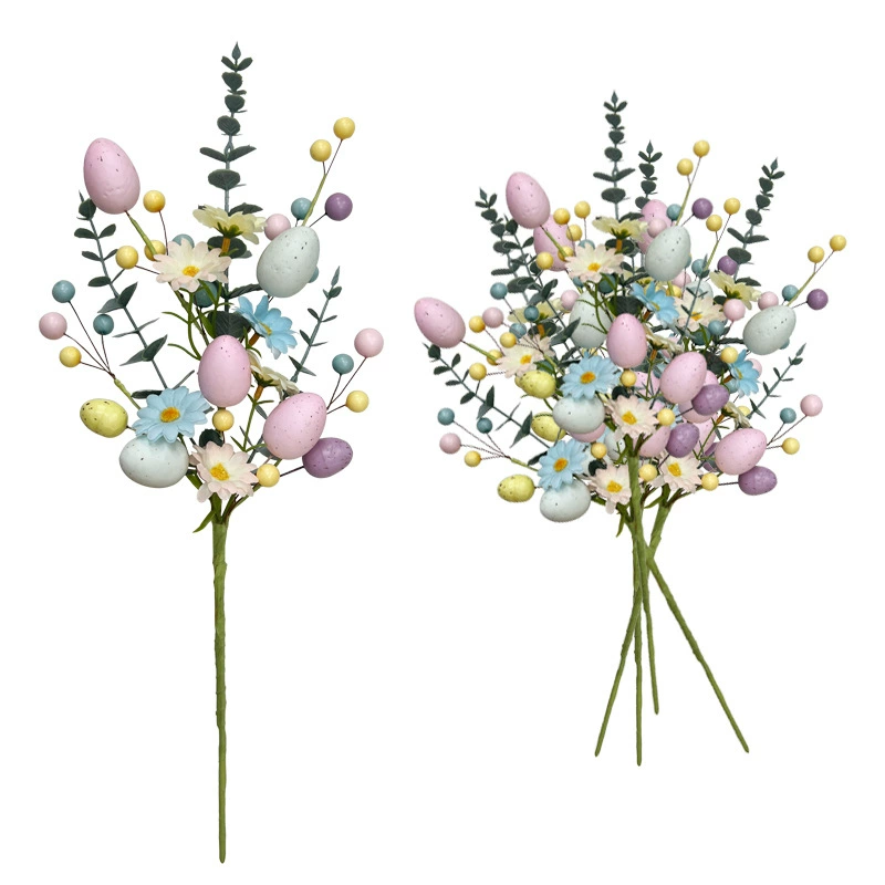 Cross-border Easter egg cuttings, decorations, daisies, eucalyptus cuttings, simulated berry Easter egg cuttings